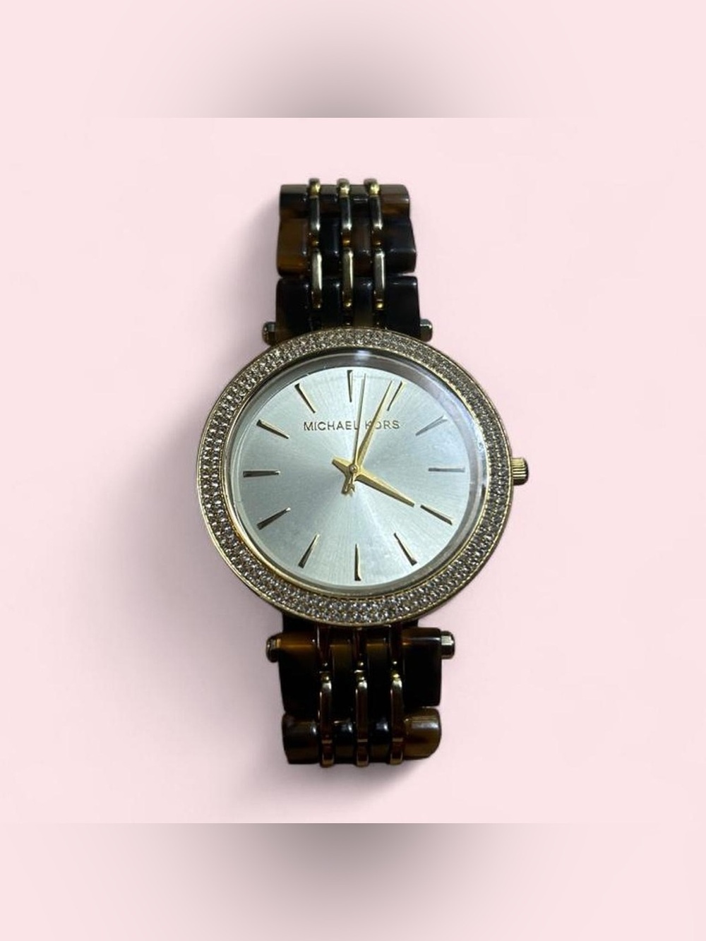 🤎💛Michael Kors Women's Tortoiseshell and Gold-Tone Crystal Watch - Brown/Gold🤎💛